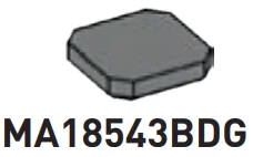 Tile 2 x 2 without corners in Gray, Dark (Flake)
