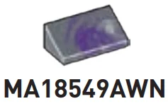 Slope brick 36 2 x 1 in Dark Gray/Purple, Marbled