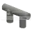 Bar 2 studs long with perpendicular pegs in Gray, Steel