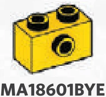 Brick 1 x 2 with side stud in Yellow, Lemon