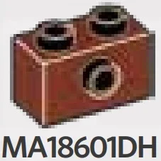 Brick 1 x 2 with side stud in Brown