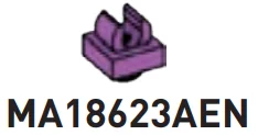 Plate 1 x 1 with underside clip in Magenta, Rich