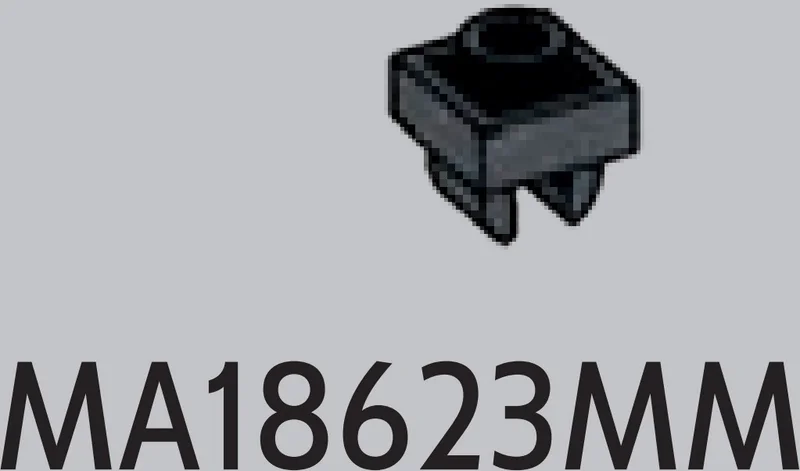 Plate 1 x 1 with underside clip in Gray, Dark (Metallic)