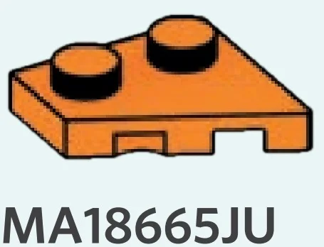 Wedge Plate 2 x 2 without left corner in Orange, Smoky