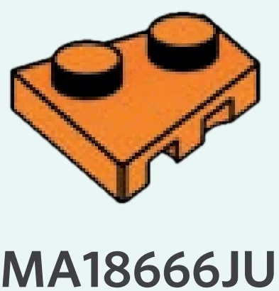 Wedge Plate 2 x 2 without right corner in Orange, Smoky