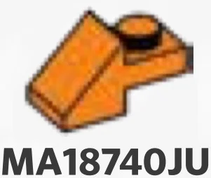 Slope 45 1 x 1 with 1 x 1 plate in Orange, Smoky