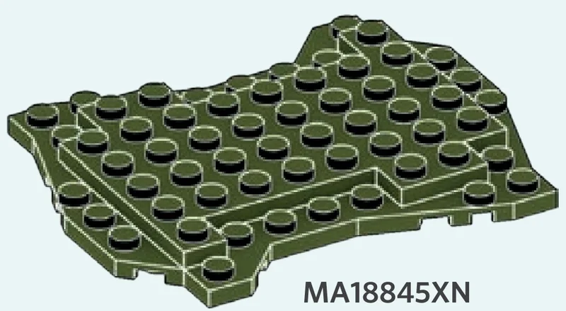 Plate 8 x 10 irregular, two-tiered in Dark Green, Military