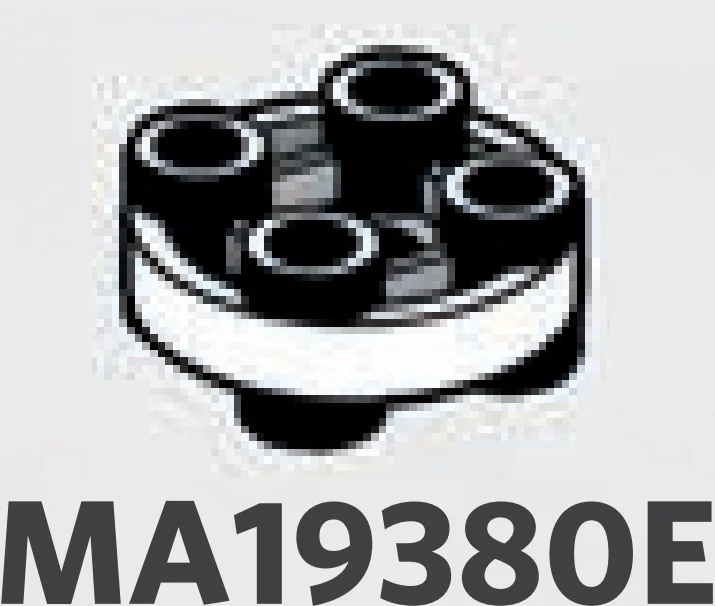 Plate 2 x 2 round connector: male:male in White