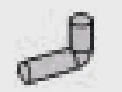 Connector: rod, small, elbow, asymmetrical in Gray, Dull
