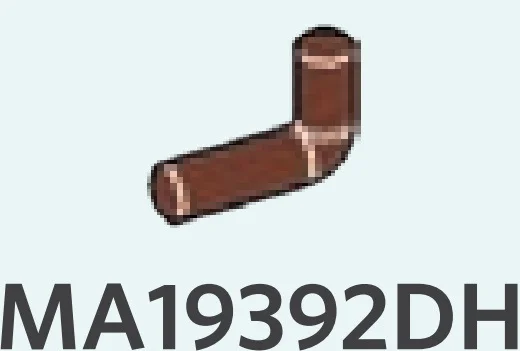 Bar: rod, small, elbow, asymmetrical in Brown, Reddish