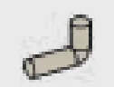 Connector: rod, small, elbow, asymmetrical in Gray