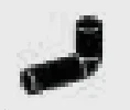 Connector: rod, small, elbow, asymmetrical in Black