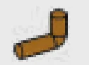 Connector: rod, small, elbow, asymmetrical in Brown, Milk Chocolate