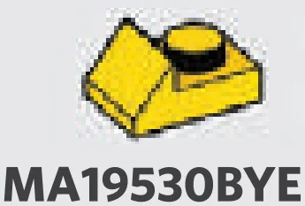 Slope plate 1 x 1 in Yellow, Lemon