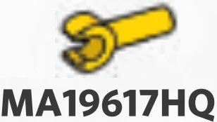 Connector: pin, long with clip in Yellow, Dark