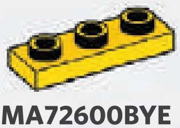 Plate 1 x 3 with hollow studs in Yellow, Lemon