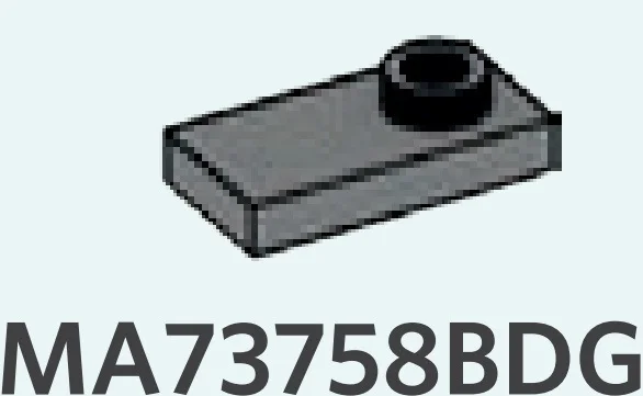Plate Modified 1 x 2 with one stud, offset in Gray, Dark (Flake)