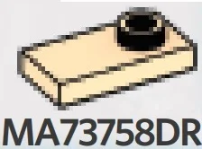 Plate Modified 1 x 2 with one stud, offset in Sand, Desert