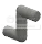 Connector: rod, small, double elbow in Gray, Dark (Metallic Camo)