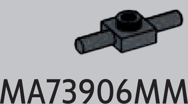 Plate 1 x 1 with horizontal pins in Gray, Dark (Metallic)