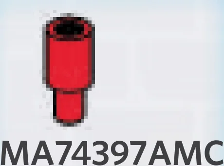 Connector: pipe, small with pin in Red, Flame