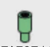 Connector: pipe, small with pin in Green, Vertigris