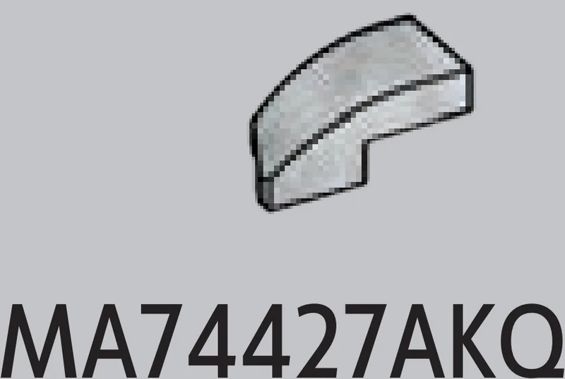 Slope brick 25 1 x 2 corner, curved slope, right in White with Black Marbling (Camo)