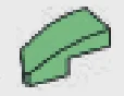 Slope brick 25 1 x 2 corner, curved slope, right in Green, Vertigris