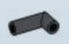 Connector: pipe, small 3 studs long elbow in Gray, Dark (Metallic)