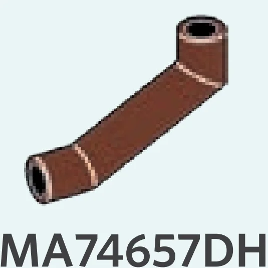 Connector: pipe, small 3 studs long double angle in Brown