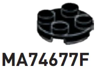 Plate 2 x 2 round in Black