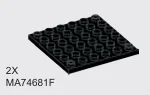 Plate 6 x 6 with holes through corner studs, new in Black (Metallic)