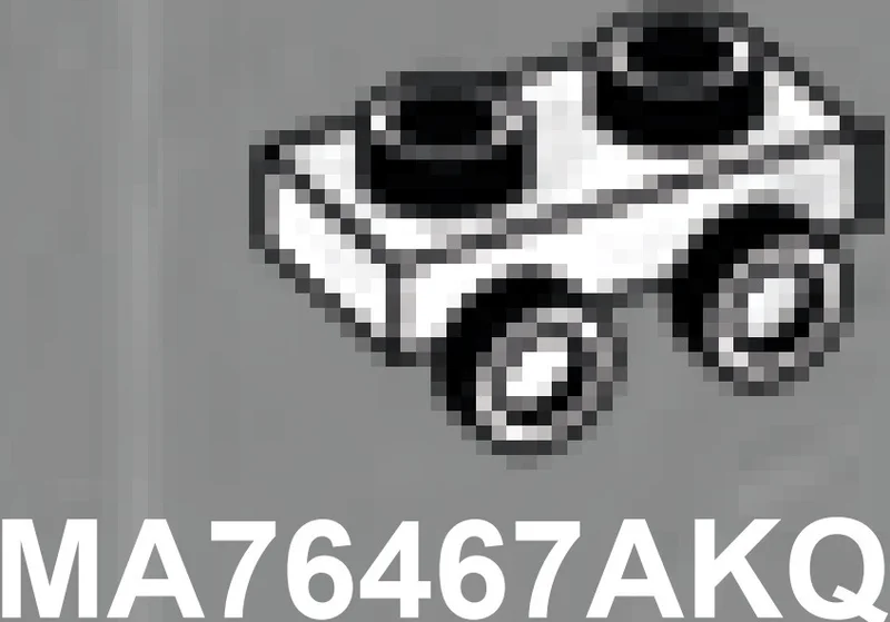 Bracket Plate 1 x 2 with two studs on side, descending in White with Black Marbling (Camo)