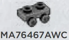 Plate 1 x 2 with two studs on side, descending in Gray, Dark (Metallic Camo)