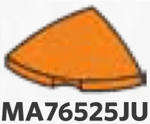 TIle 2 x 1 x 2 corner round, low dome in Orange, Smoky
