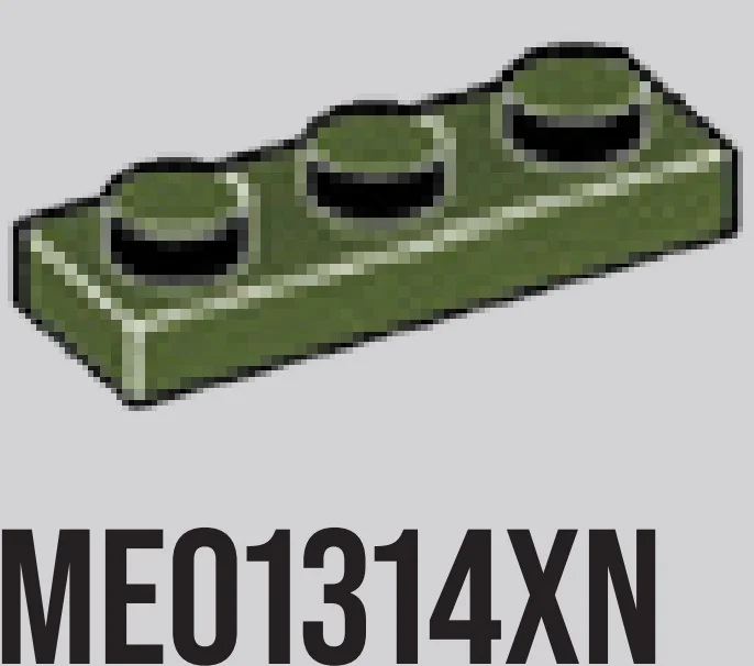Plate 1 x 3 in Dark Green, Military