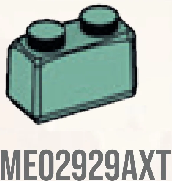 Brick 1 x 2 stone in Green, Vertigris (Sand Green)