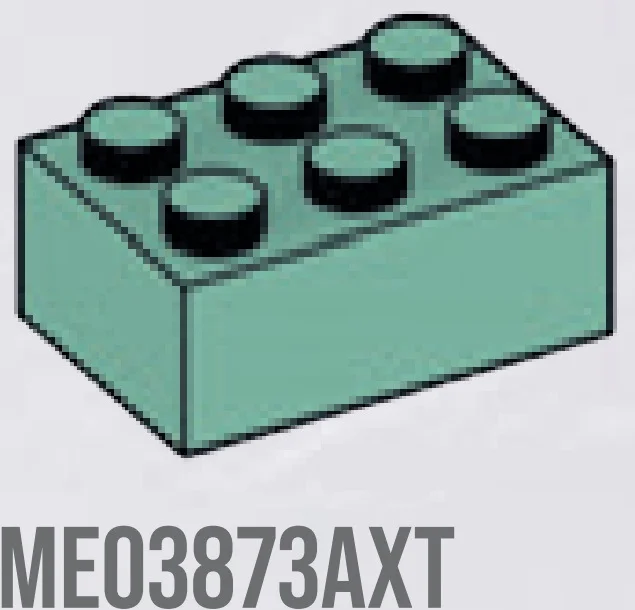 Brick 2 x 3 in Green, Vertigris (Sand Green)