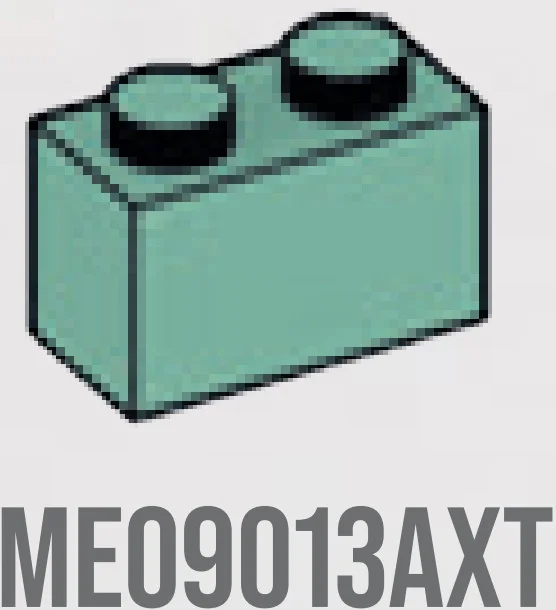 Brick 1 x 2 in Green, Vertigris (Sand Green)