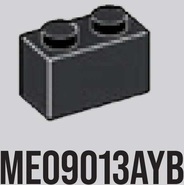 Brick 1 x 2 in Gray, Dark Charcoal