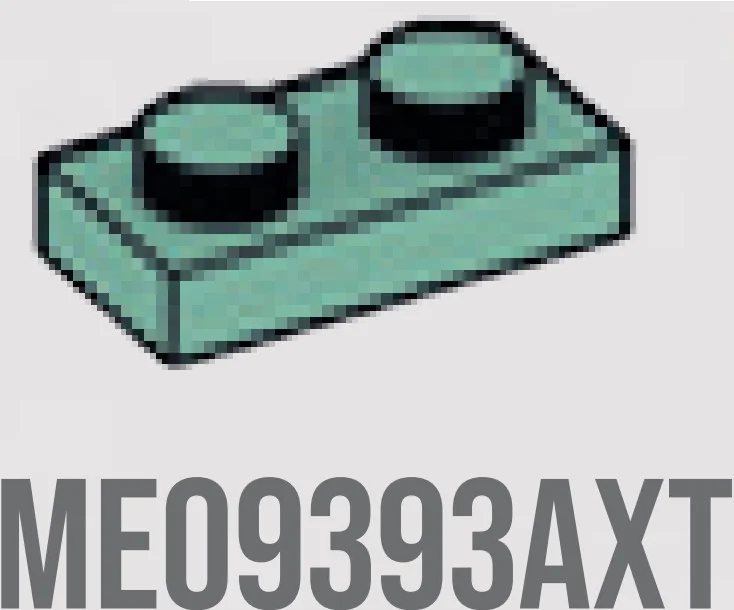 Plate 1 x 2 in Green, Vertigris (Sand Green)