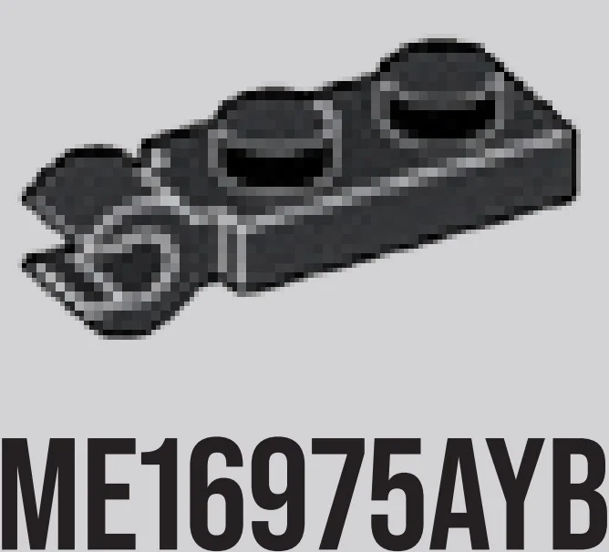 Plate 1 x 2 with horizontal clip in Gray, Dark Charcoal