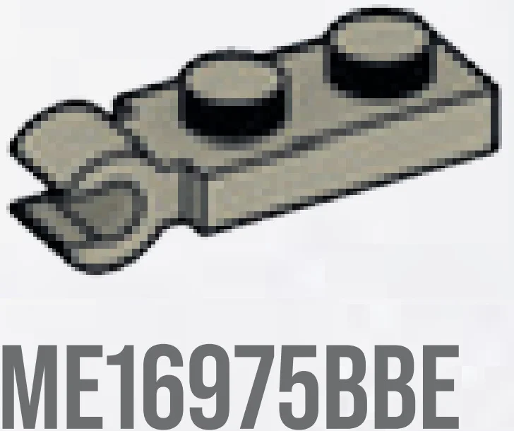 Plate 1 x 2 with horizontal clip