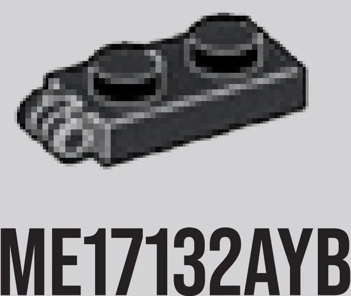 Hinge plate 1 x 2 with two fingers, locking in Gray, Dark Charcoal