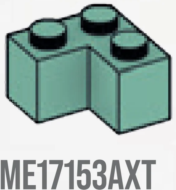 Brick 2 x 2 corner in Green, Vertigris (Sand Green)