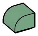 Brick 1 x 1 two-thirds-height with half-curved top