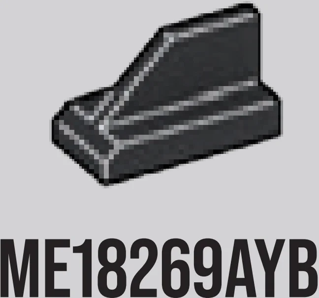 Tile Modified 1 x 2 with 1H tail in Gray, Dark Charcoal
