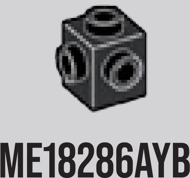 Brick Modified 1 x 1 with studs on adjacent sides in Gray, Dark Charcoal
