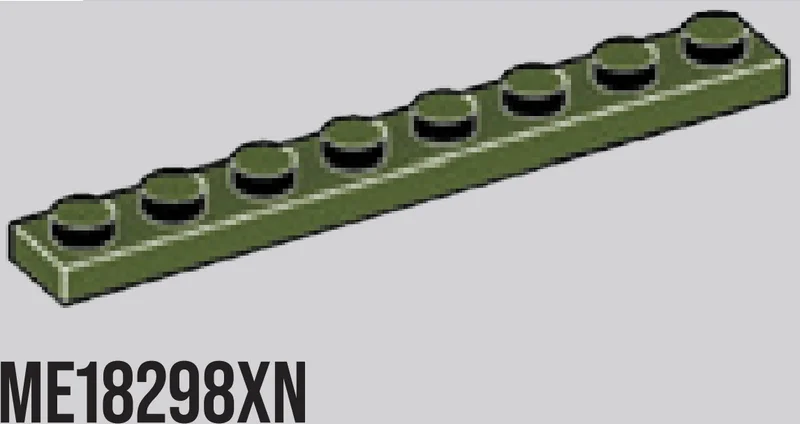 Plate 1 x 8 in Dark Green, Military