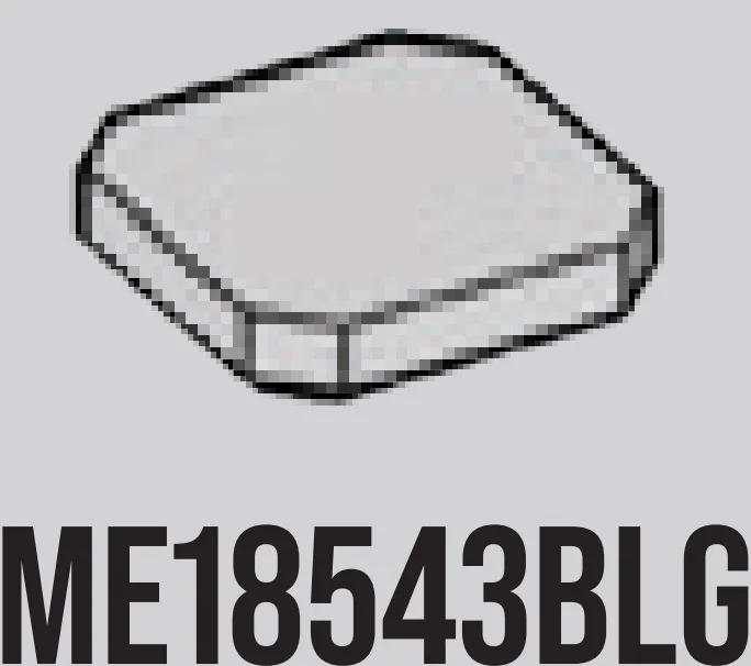 Tile Modified 2 x 2 Rounded Corners in Gray, Dull